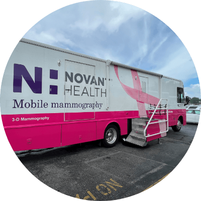Photo of mobile mammography unit.